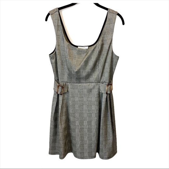 NWT Bailey Blue Plaid Houndstooth Academia Dress L - Picture 2 of 11